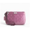 กระเป๋าคล้องมือ COACH EMBOSSED PINK ROSE LEATHER WRISTLET 47207