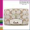 กระเป๋าสตางค์ COACH ASHLEY SIGNATURE SATEEN COMPACT WALLET 48080