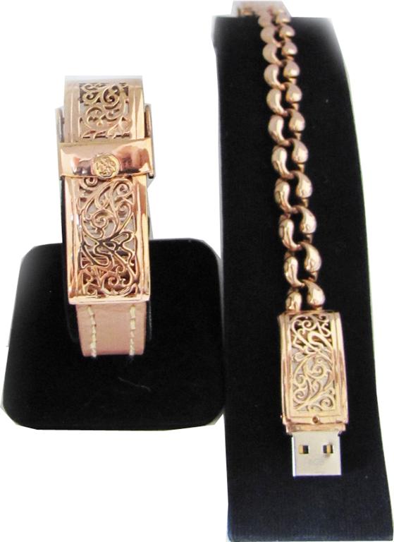 สร้อยข้อมือ Bracelet Pink Gold Plated - USB Flash Drive 4GB - คลิกที่นี่เพื่อดูรูปภาพใหญ่