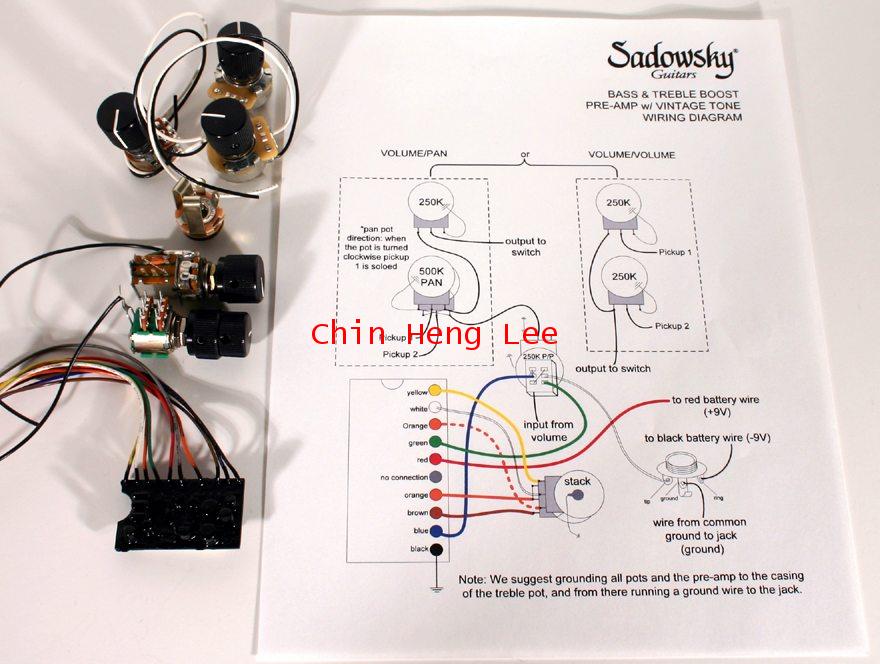 Sadowsky On-board Preamp with vintge tone - คลิกที่นี่เพื่อดูรูปภาพใหญ่