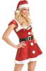 pre order ชุดซานตาครอส กำมะหยี่หนาอย่างดี พร้อมหมวก และเข็มขัด New Sexy Costume Christmas Lingerie H