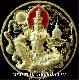 เหรียญจตุคามรามเทพ3.2 ซม. รุ่นวาสนามหาโชคเนื้อชุบทองพ้นทรายลงยาดำ