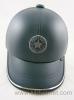หมวกกันน็อคแฟชั่นทรงหมวกแก็ป ยี่ห่อ Nexttex รุ่น N6A-PU23-2 หนัง สีเทาเข้ม ป้าย All Star  ขอบสีเงิน