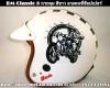 หมวกกันน็อค B.M. Bob คลาสสิก สีขาว ลายนักบิดมอเตอร์ไซร์