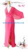 ชุดราตรี ชุดราตรียาว ผ้าชีฟอง สีชมพูเข้ม