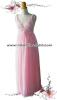 no.00105 ชุดราตรี ชุดราตรียาว ผ้าชีฟอง สีชมพูอ่อน