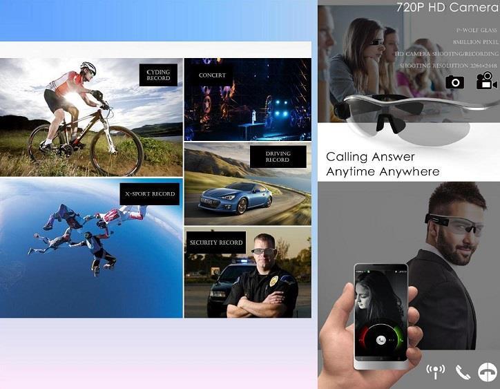 www.porkaa.com แว่นตา Smart Bluetooth หน่วยความจำ ROM 8GB สีดำ