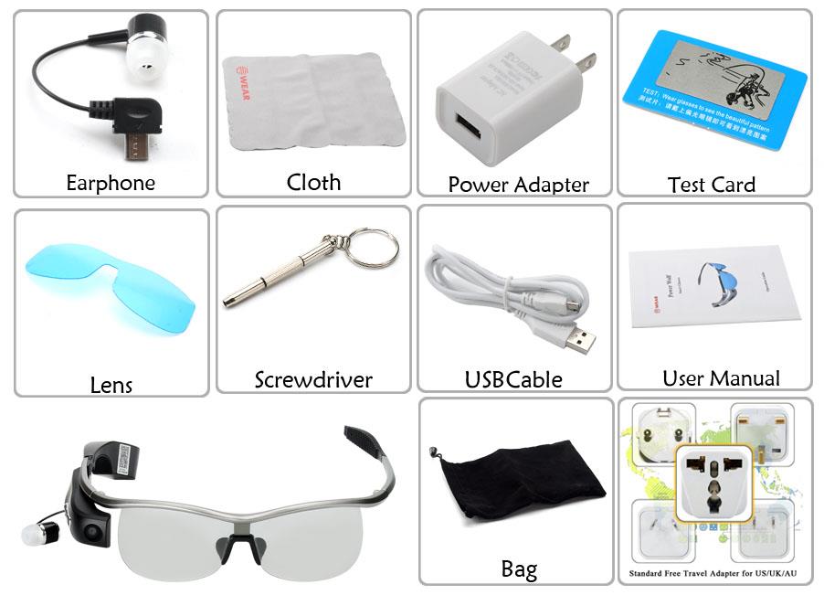 www.porkaa.com แว่นตา Smart Bluetooth หน่วยความจำ ROM 8GB สีดำ