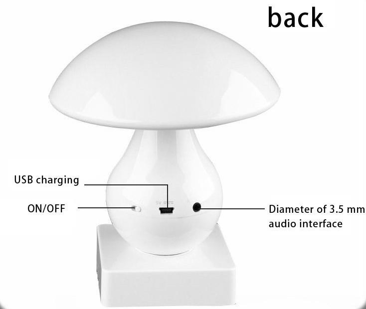 www.porkaa.com ลำโพง Bluetooth + เครื่องเล่น MP3 ทรงเห็ด พร้อมโคมไฟระบบสัมผัส สีขาว