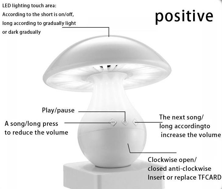 www.porkaa.com ลำโพง Bluetooth + เครื่องเล่น MP3 ทรงเห็ด พร้อมโคมไฟระบบสัมผัส สีขาว