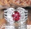 แหวนทับทิมพม่าฝังเพชร