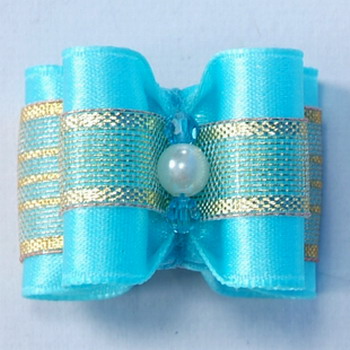 Length 1 2/8", Width 1" Dog Show Bow(Set 2,Blue) - คลิกที่นี่เพื่อดูรูปภาพใหญ่