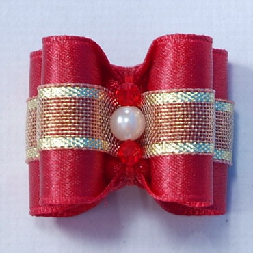 Length 1 2/8", Width 1" Dog Show Bow(Set 3,Dark Red) - คลิกที่นี่เพื่อดูรูปภาพใหญ่
