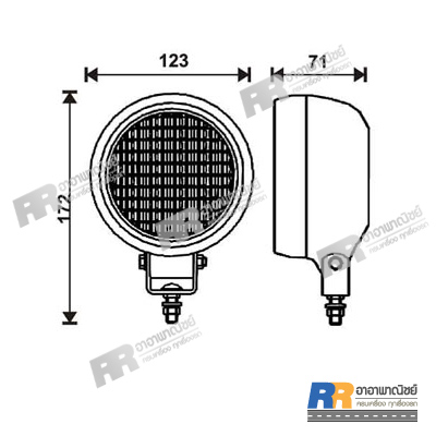 ไฟสปอร์ตไลท์ ไฟตัดหมอก Work Lamp แบบกลม 12V, 24V