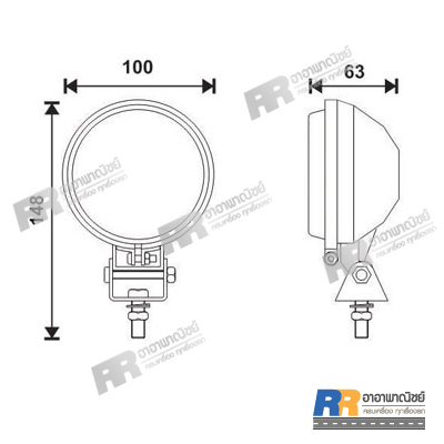 ไฟสปอร์ตไลท์ ไฟตัดหมอก แบบกลม 12V, 24V