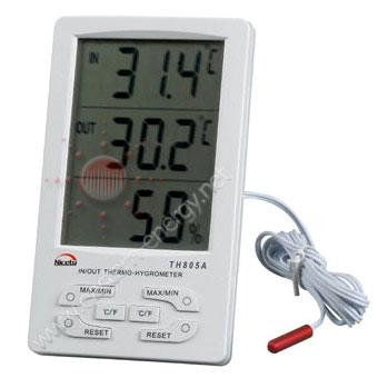 เครื่องวัดอุณหภูมิ 2จุด IN-OUT และความชื้น Hygro-Thermometer รุ่น TH-805A - คลิกที่นี่เพื่อดูรูปภาพใหญ่