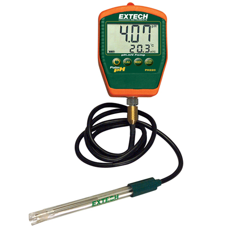 Extech PH220-C เครี่องวัดกรดด่าง Waterproof Palm pH Meter with Temperature - คลิกที่นี่เพื่อดูรูปภาพใหญ่