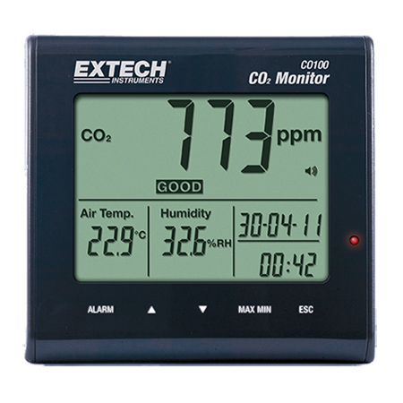 Extech CO100: Desktop Indoor Air Quality CO₂ - คลิกที่นี่เพื่อดูรูปภาพใหญ่