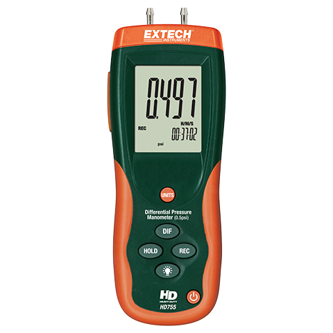 Extech HD755 Differential Pressure Manometer (0.5psi) - คลิกที่นี่เพื่อดูรูปภาพใหญ่