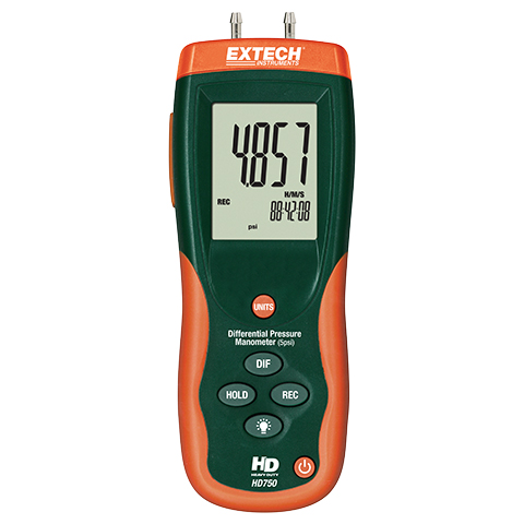 Extech HD750 Differential Pressure Manometer (5psi) - คลิกที่นี่เพื่อดูรูปภาพใหญ่