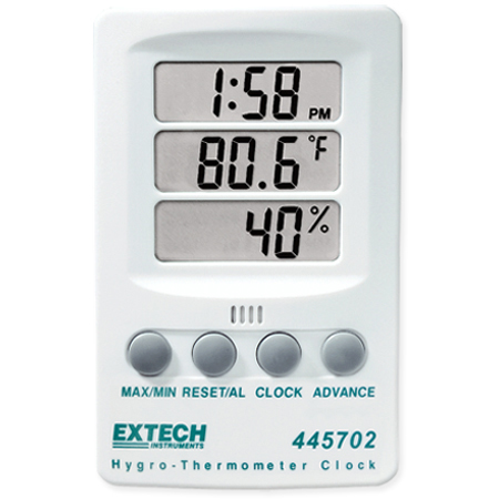 445702 EXTECH เครื่องวัดอุณภูมิความชื้น Hygro-Thermometer Clock - คลิกที่นี่เพื่อดูรูปภาพใหญ่