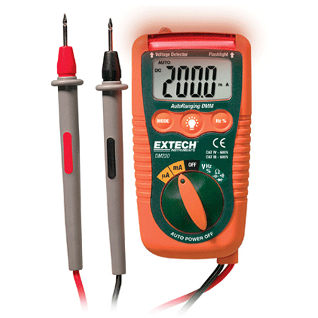 Extech DM220: Mini Pocket MultiMeter with Non-Contact Voltage Detector - คลิกที่นี่เพื่อดูรูปภาพใหญ่