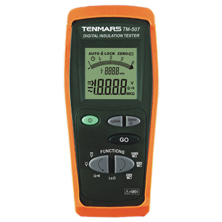 Tenmars TM-507 Insulation Tester เครื่องทดสอบความต้านทานฉนวน - คลิกที่นี่เพื่อดูรูปภาพใหญ่