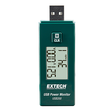 USB Power Monitor ตรวจวัดแสดงผลค่าแรงดัน, กระแส, ความจุ รุ่น Extech USB200 - คลิกที่นี่เพื่อดูรูปภาพใหญ่