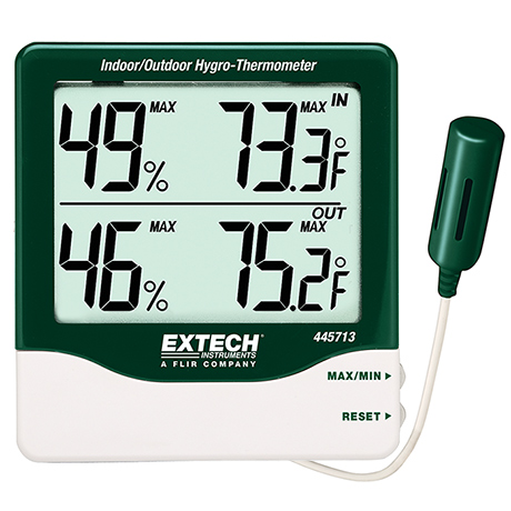 เครื่องวัดอุณหภูมิ 2จุด และความชื้น 2จุด Indoor-outdoor Hygro-Thermometer รุ่น 445713 - คลิกที่นี่เพื่อดูรูปภาพใหญ่