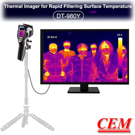 DT-980Y CEM กล้องถ่ายภาพความร้อนสําหรับวัดไข้ Thermal Imager Human body Temperature - คลิกที่นี่เพื่อดูรูปภาพใหญ่