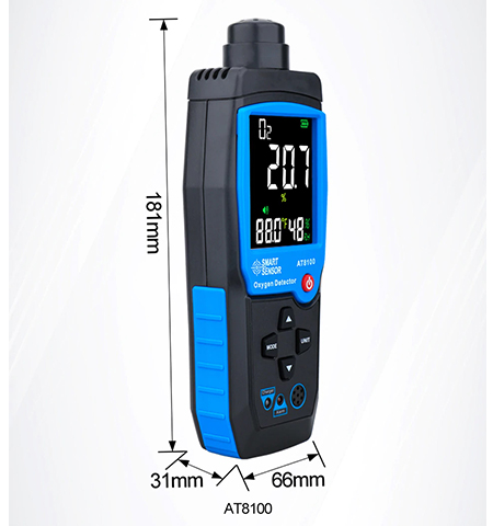 Smart® Sensor AT8100 เครื่องวัดออกซิเจนในอากาศ Digital Oxygen Meter O2 Gas Detector - คลิกที่นี่เพื่อดูรูปภาพใหญ่