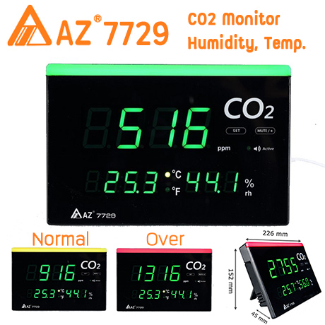 AZ7729 CO2, Humidity, Temp. Monitor เครื่องวัดก๊าซคาร์บอนไดออกไซด์ CO2 - คลิกที่นี่เพื่อดูรูปภาพใหญ่