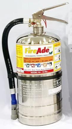 ถัง ดับ เพลิง ตัวถังสแตนเลส Fire Rating 6A20B ดับไฟClass A B C D K ขนาด 10 ปอห์นยี่ห้อ FireAde2000 มาตรฐานUL