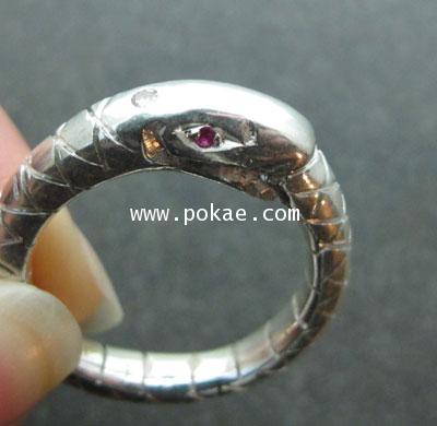 Snake ring batch 4 (mystic silver) by Phra Arjarn O, Petchabun. - คลิกที่นี่เพื่อดูรูปภาพใหญ่