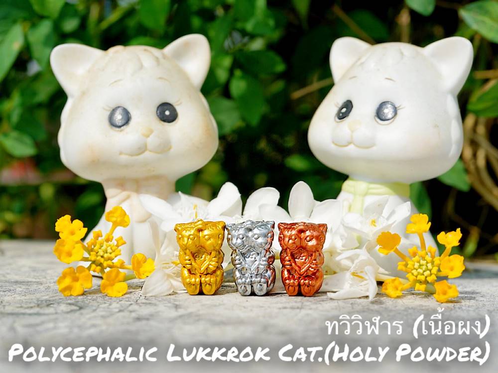 Polycephalic Lukkrok Cat (Holy Powder Set) by Phra Arjarn O, Phetchabun. - คลิกที่นี่เพื่อดูรูปภาพใหญ่