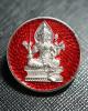 Phra Phrom coin (sliver plated enamel Red color) by Luangpor Khun Chamnan, Wat Chinwararam Worawihan