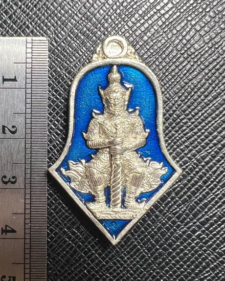 Thao Wessuwan Coin (alpaca material, enamel-blue color) Wat Tarad Tai Pathum Thani Province. - คลิกที่นี่เพื่อดูรูปภาพใหญ่