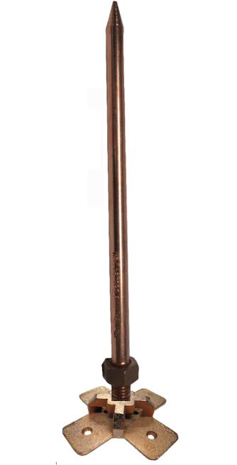 Lightning Strike Electrode Shrap Copper 5/8 inch.x 60 cm. with base - คลิกที่นี่เพื่อดูรูปภาพใหญ่