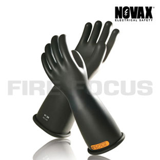 Rubber insulating gloves Class 4 - 40,000V Tested, Straight cuff (Black) NOVAX - คลิกที่นี่เพื่อดูรูปภาพใหญ่