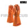 ถุงมือยางป้องกันไฟฟ้าแรงสูง Class 0 - 5,000V Tested, (Orange)  ยี่ห้อ NOVAX