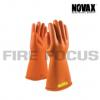 ถุงมือยางป้องกันไฟฟ้าแรงสูง Class 2 - 20,000V Tested, Straight cuff (Orange) ยี่ห้อ NOVAX