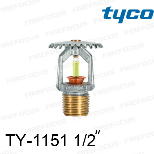 สปริงเกอร์แบบอัพไรท์สีเหลือง TY-B 175F รุ่น TY-1151 (K2.8) 1/2 นิ้ว ยี่ห้อ TYCO - คลิกที่นี่เพื่อดูรูปภาพใหญ่