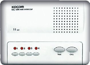 KOCOM KIC-304 Iintercom (Main 4CH), ใช้ Adaptor DC6V (battery) หรือ ใช้ถ่ำน AA 4 ก้อนได้ - คลิกที่นี่เพื่อดูรูปภาพใหญ่