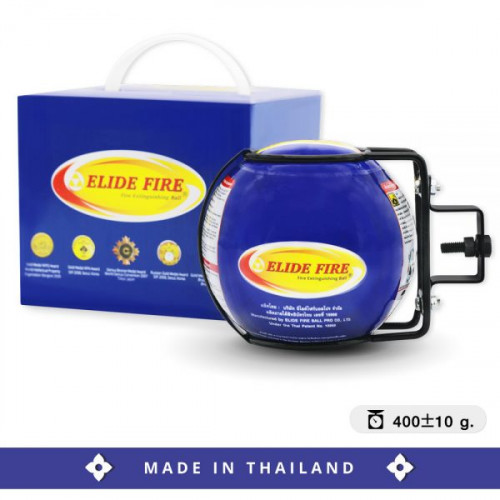 ลูกบอลดับเพลิงขนาด 4 นิ้ว 400 กรัม สำหรับติดตั้งในรถยนต์ ยี่ห้อ ELIDE FIRE สีน้ำเงิน - คลิกที่นี่เพื่อดูรูปภาพใหญ่
