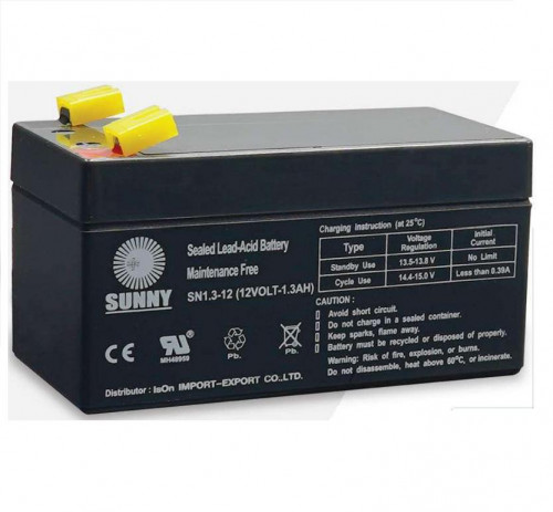 SUNNY รุ่น SN1.3-12 แบตเตอรี่แห้งชนิดตะกั่ว-กรด Seal Lead Acid Battery 12V-1.3Ah. - คลิกที่นี่เพื่อดูรูปภาพใหญ่