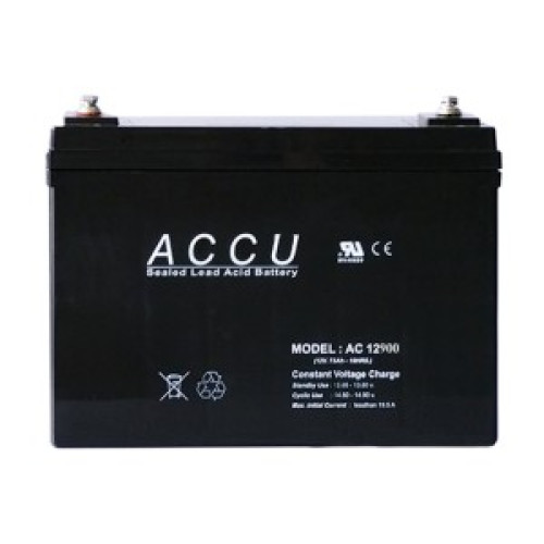 ACCU BATTERY รุ่น AC12900 12V 90AH แบตเตอรี่แห้งสำรองไฟ - คลิกที่นี่เพื่อดูรูปภาพใหญ่