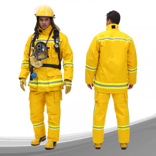 ชุดดับเพลิง Firetuf แบบเสื้อกางเกงสีเหลือง ผ้า 3 ชั้น มาตราฐาน NFPA ,UL - คลิกที่นี่เพื่อดูรูปภาพใหญ่