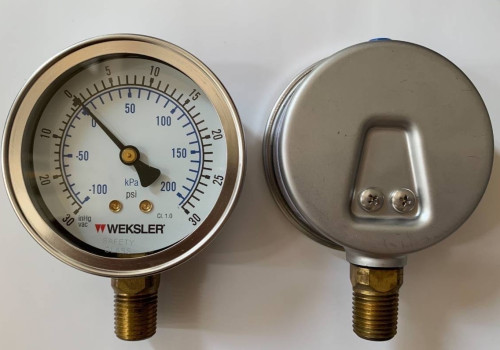 WEKSLER รุ่น BY12 Stainless 304 Bottom Type Compound Range : -30-0-30 psi & kPa Size NPT  (นํ้ามัน) - คลิกที่นี่เพื่อดูรูปภาพใหญ่